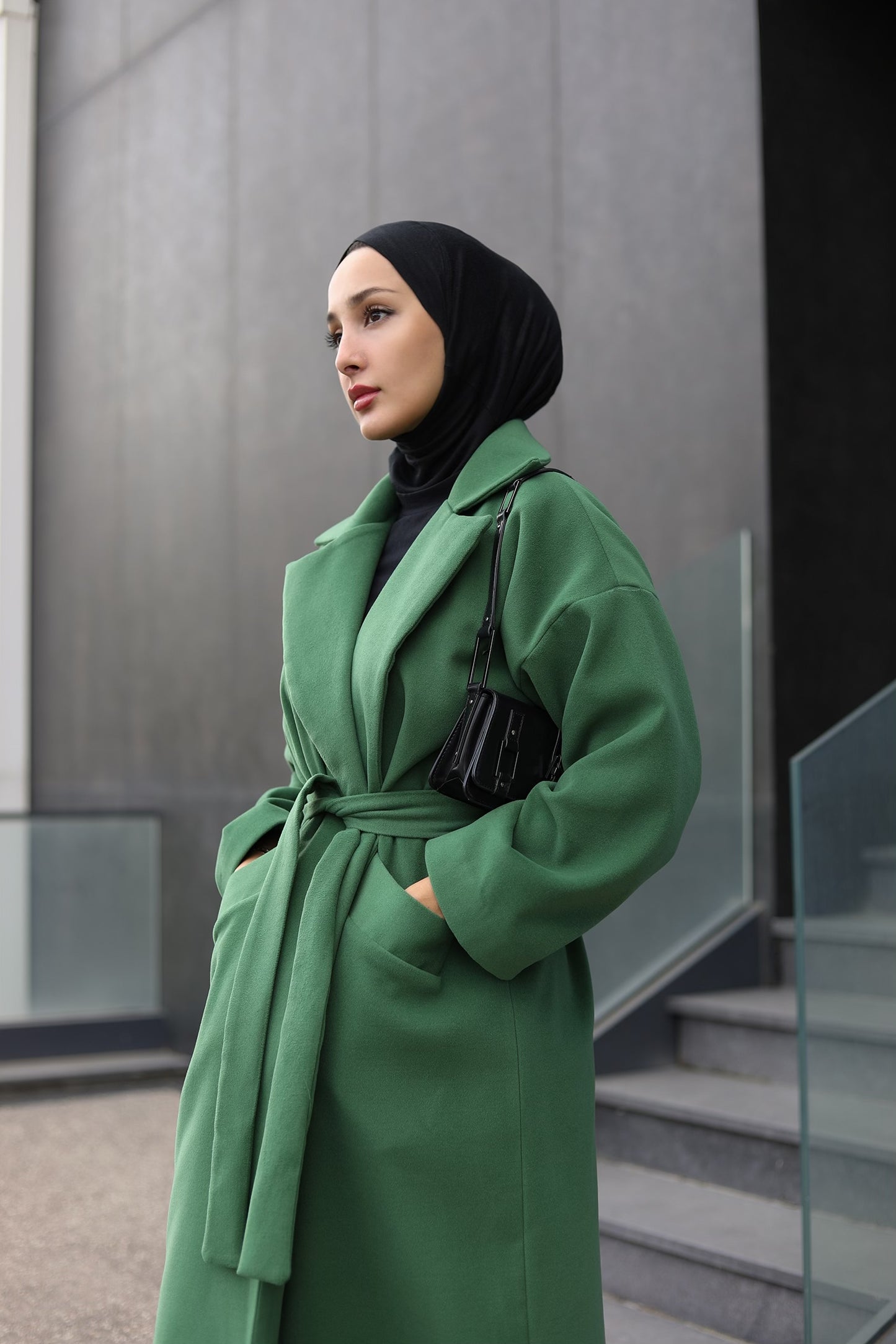 KUŞAKLI OVERSIZE KABAN YEŞİL