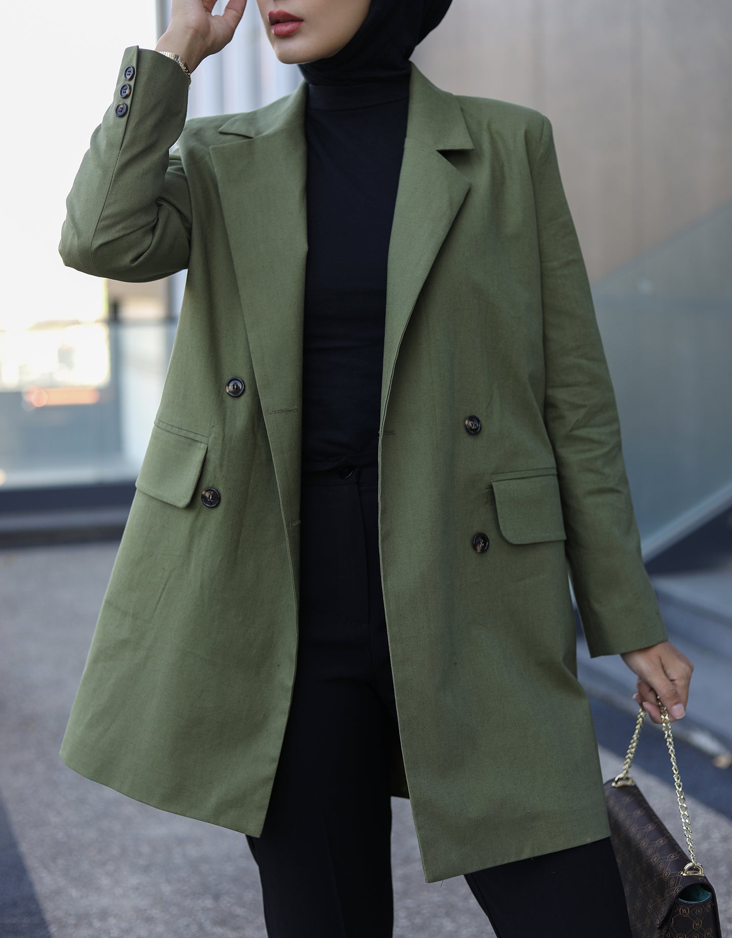 OVERSIZE HAKİ BLAZER CEKET