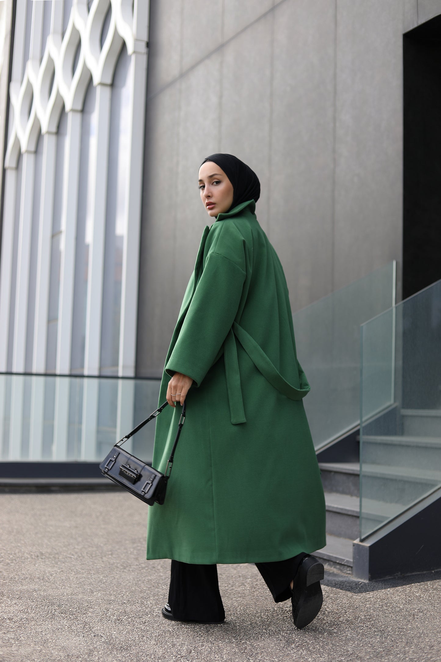 KUŞAKLI OVERSIZE KABAN YEŞİL