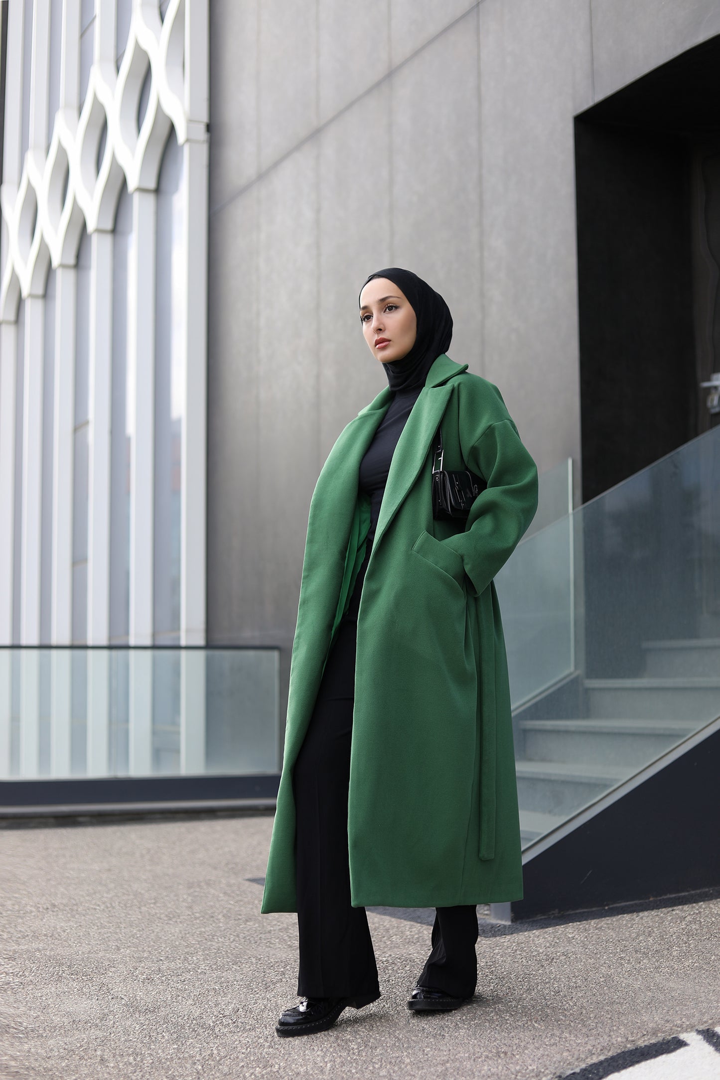 KUŞAKLI OVERSIZE KABAN YEŞİL
