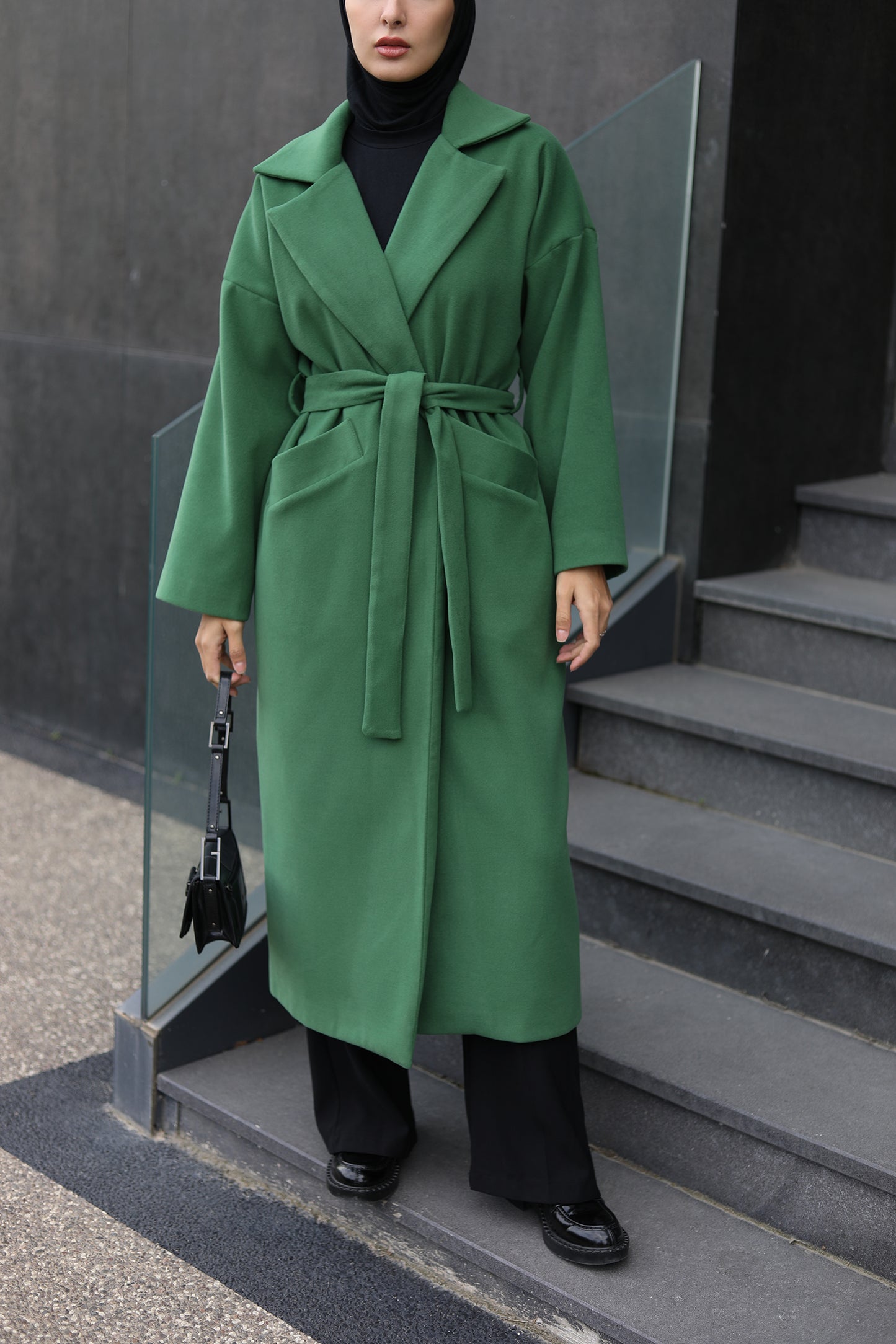 KUŞAKLI OVERSIZE KABAN YEŞİL
