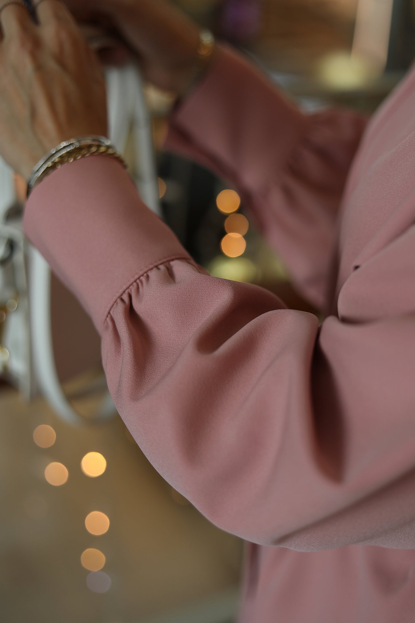 Manşetli Pembe Kimono