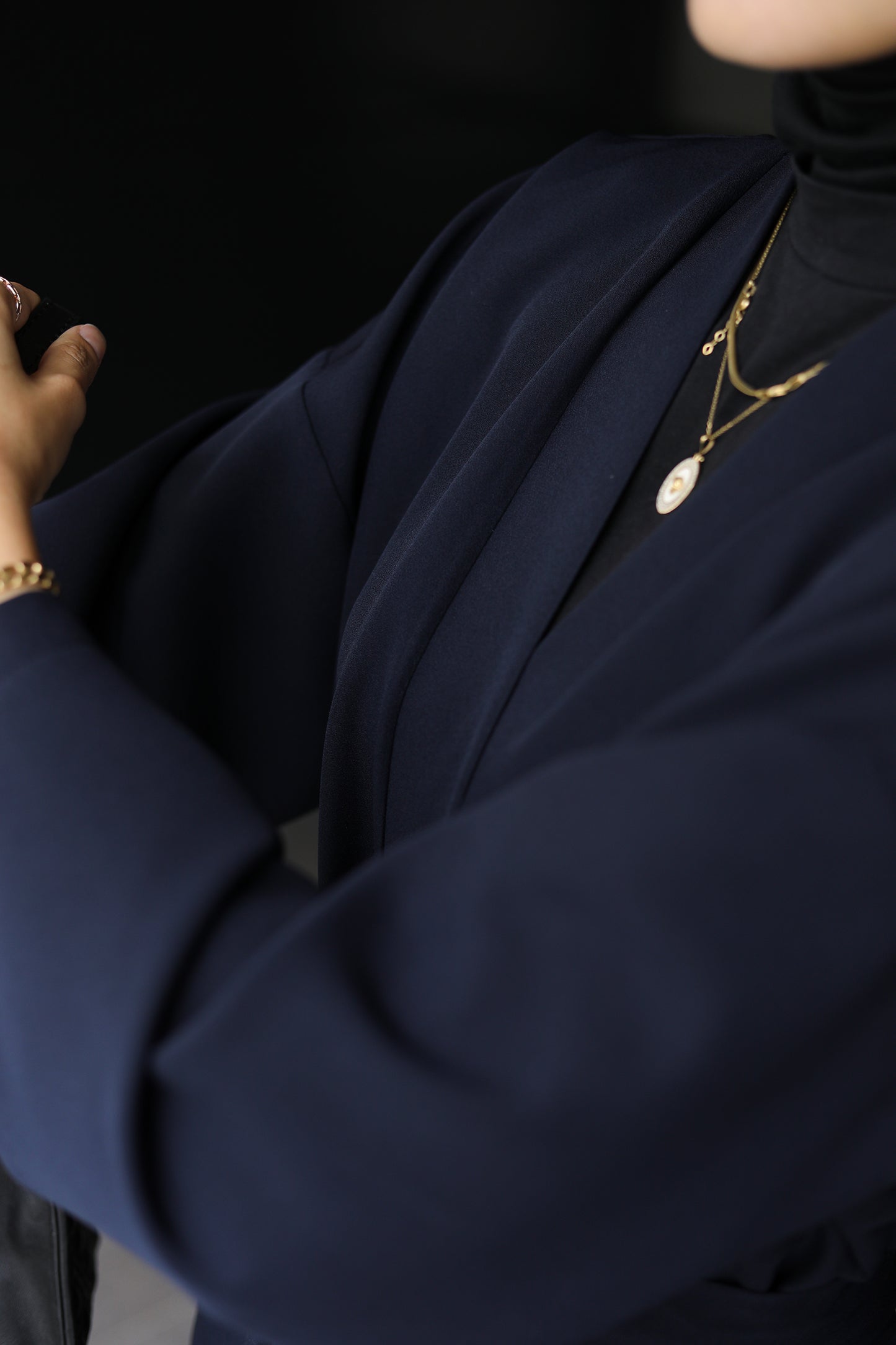 Kuşaklı Lacivert Kimono