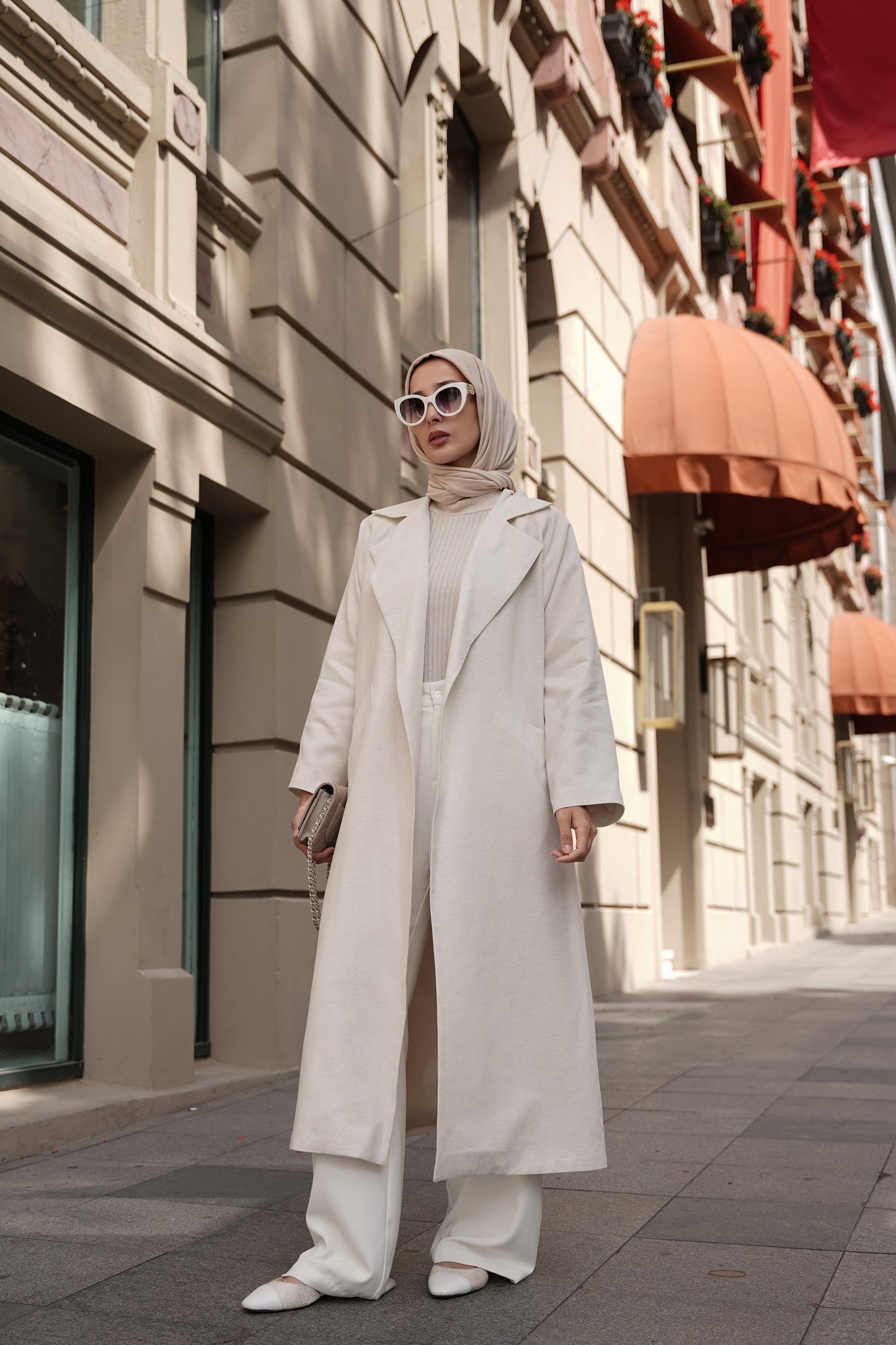 Kemerli Oversize Keten Trençkot