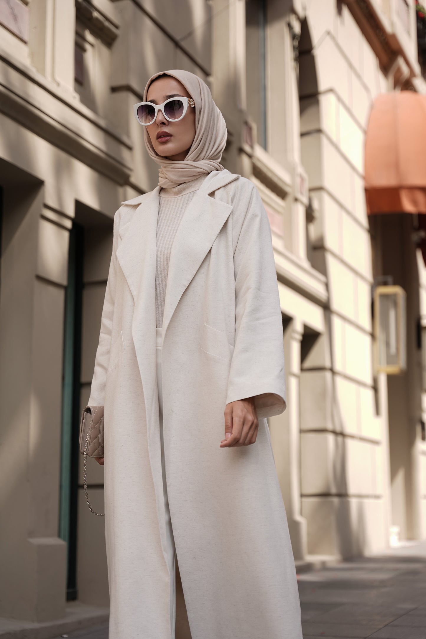 Kemerli Oversize Keten Trençkot