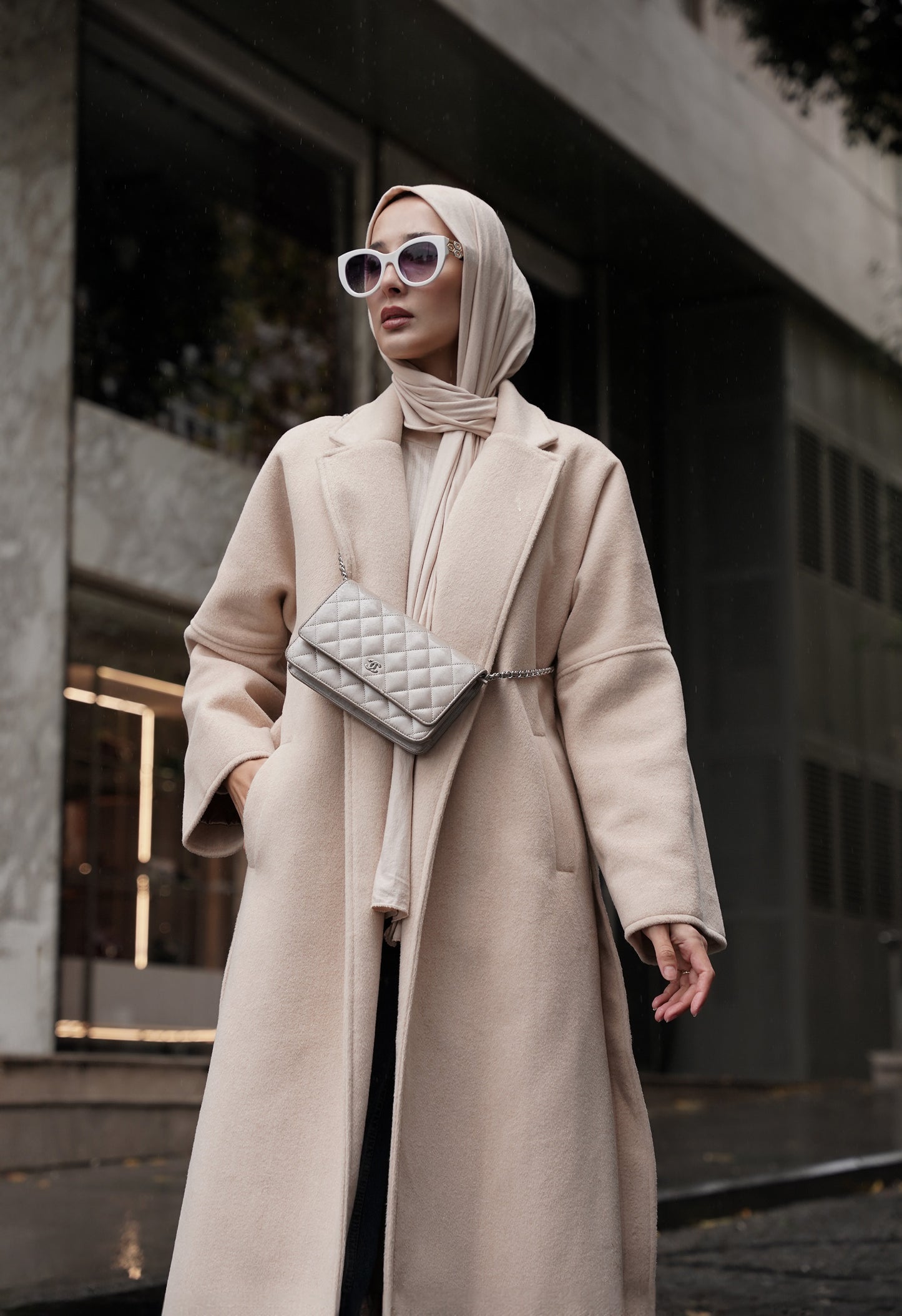 CASHMERE YÜN KARIŞIMLI MAXI KABAN - BAL KÖPÜĞÜ