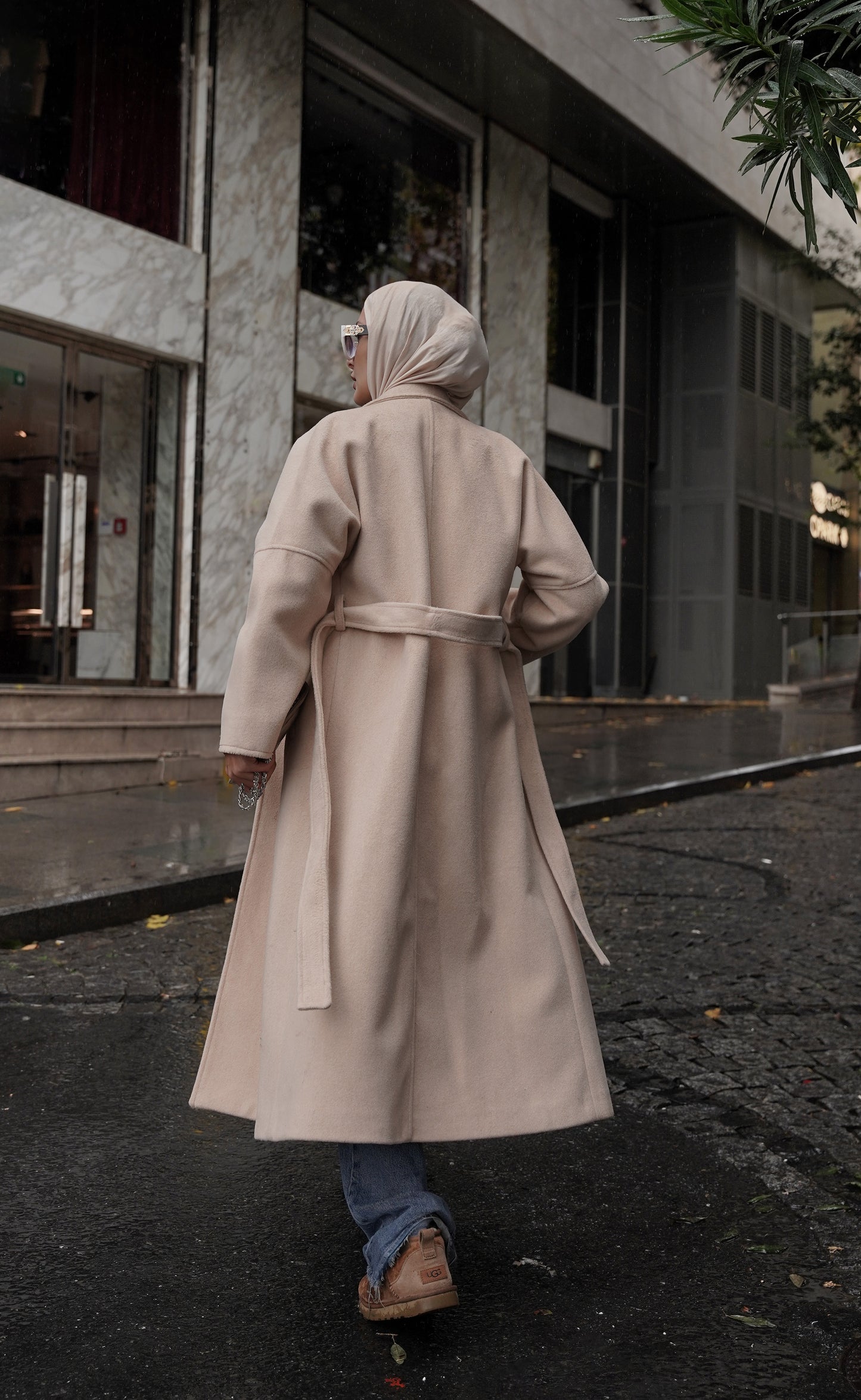 CASHMERE YÜN KARIŞIMLI MAXI KABAN - BAL KÖPÜĞÜ