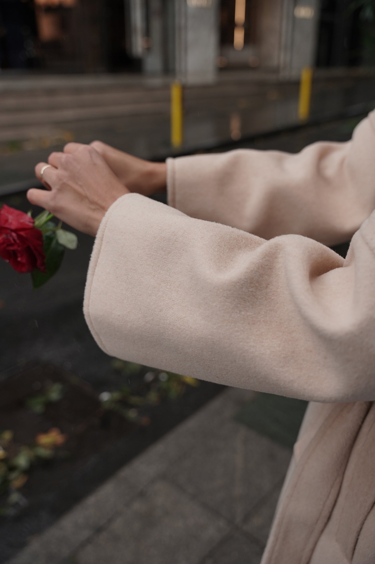 CASHMERE YÜN KARIŞIMLI MAXI KABAN - BAL KÖPÜĞÜ