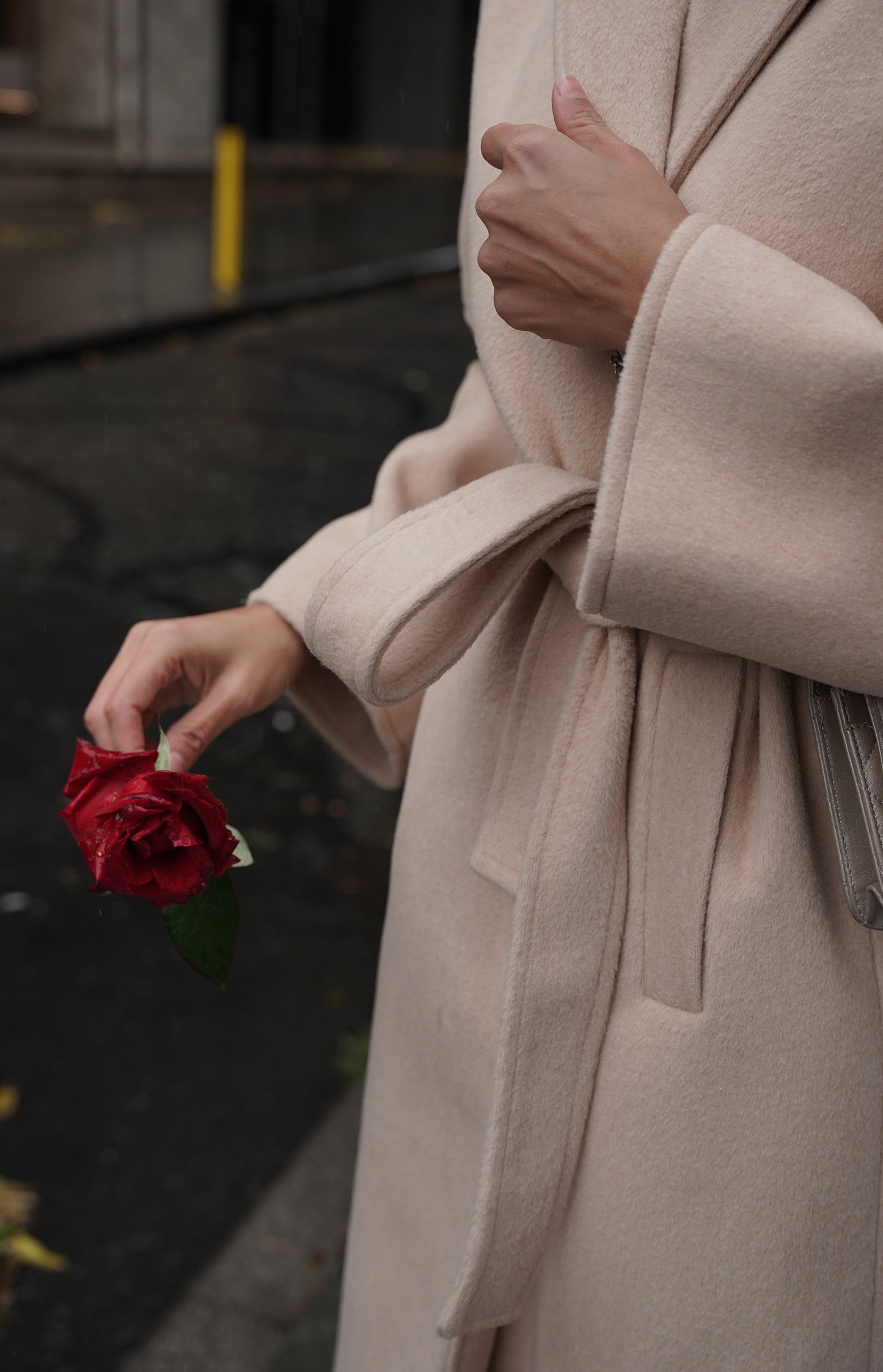 CASHMERE YÜN KARIŞIMLI MAXI KABAN - BAL KÖPÜĞÜ