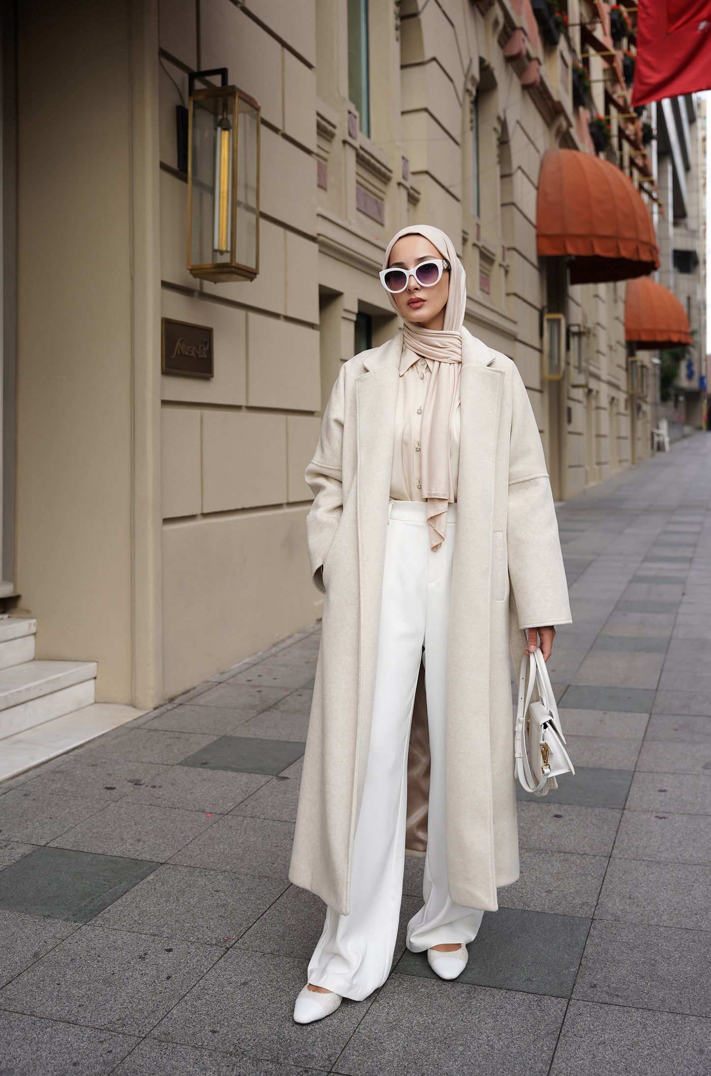 CASHMERE YÜN KARIŞIMLI MAXI KABAN - Bej
