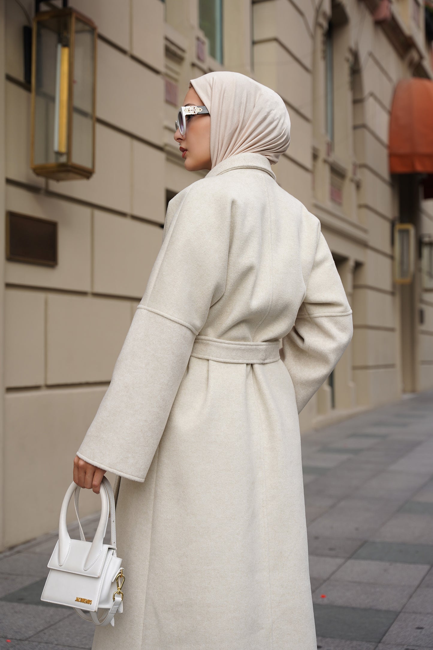 CASHMERE YÜN KARIŞIMLI MAXI KABAN - Bej