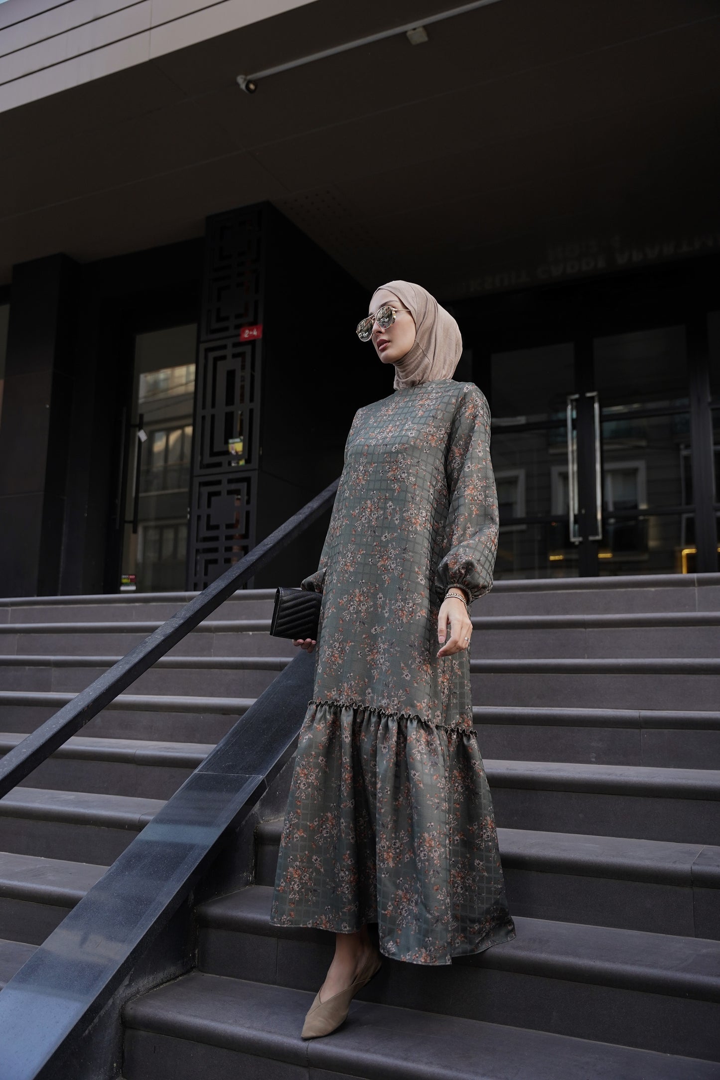 FLORAL SOFT green dress ♡