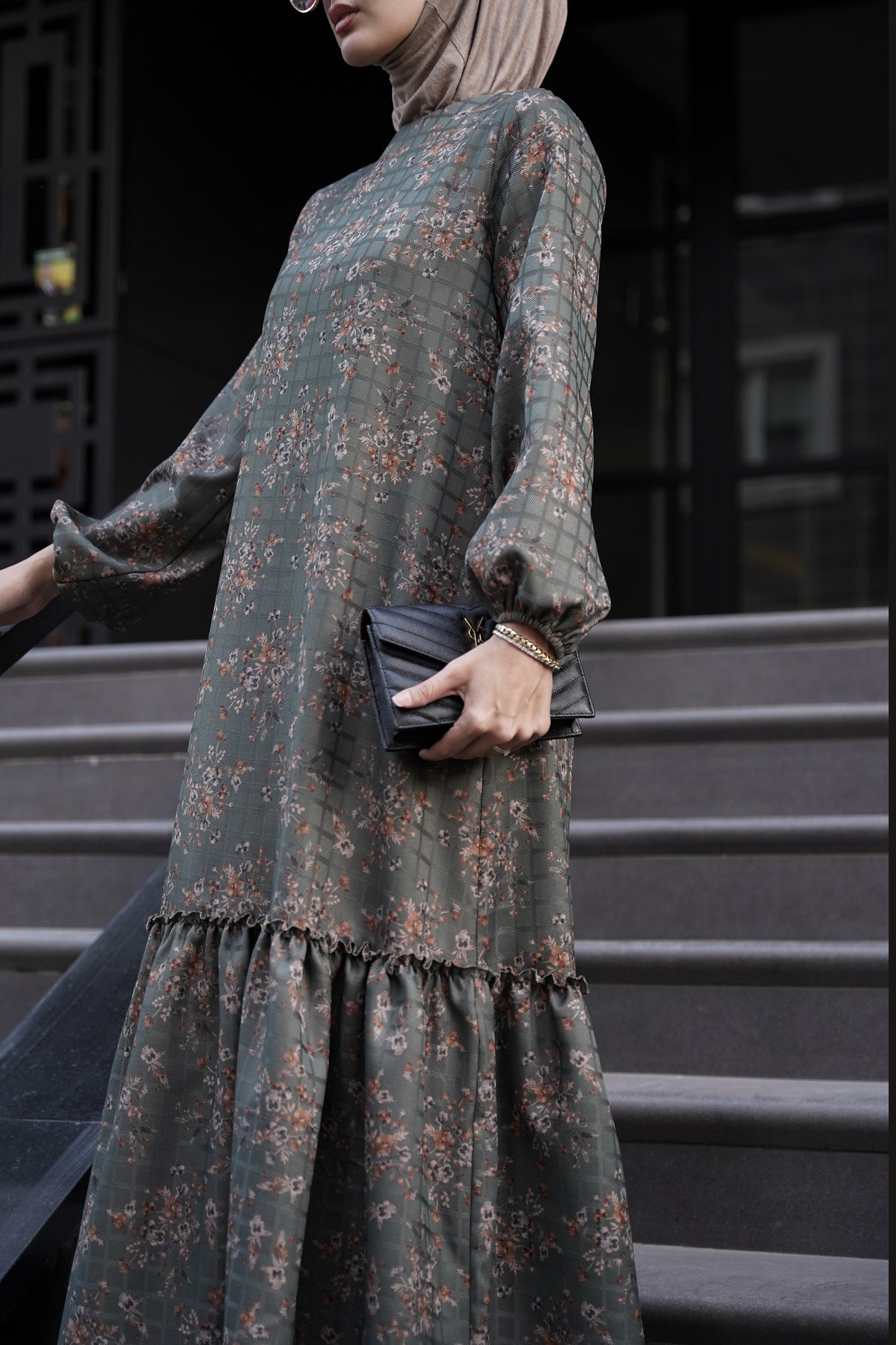 FLORAL SOFT green dress ♡