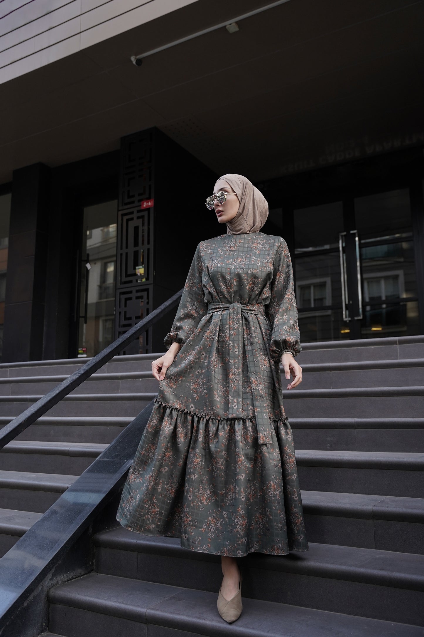 FLORAL SOFT green dress ♡