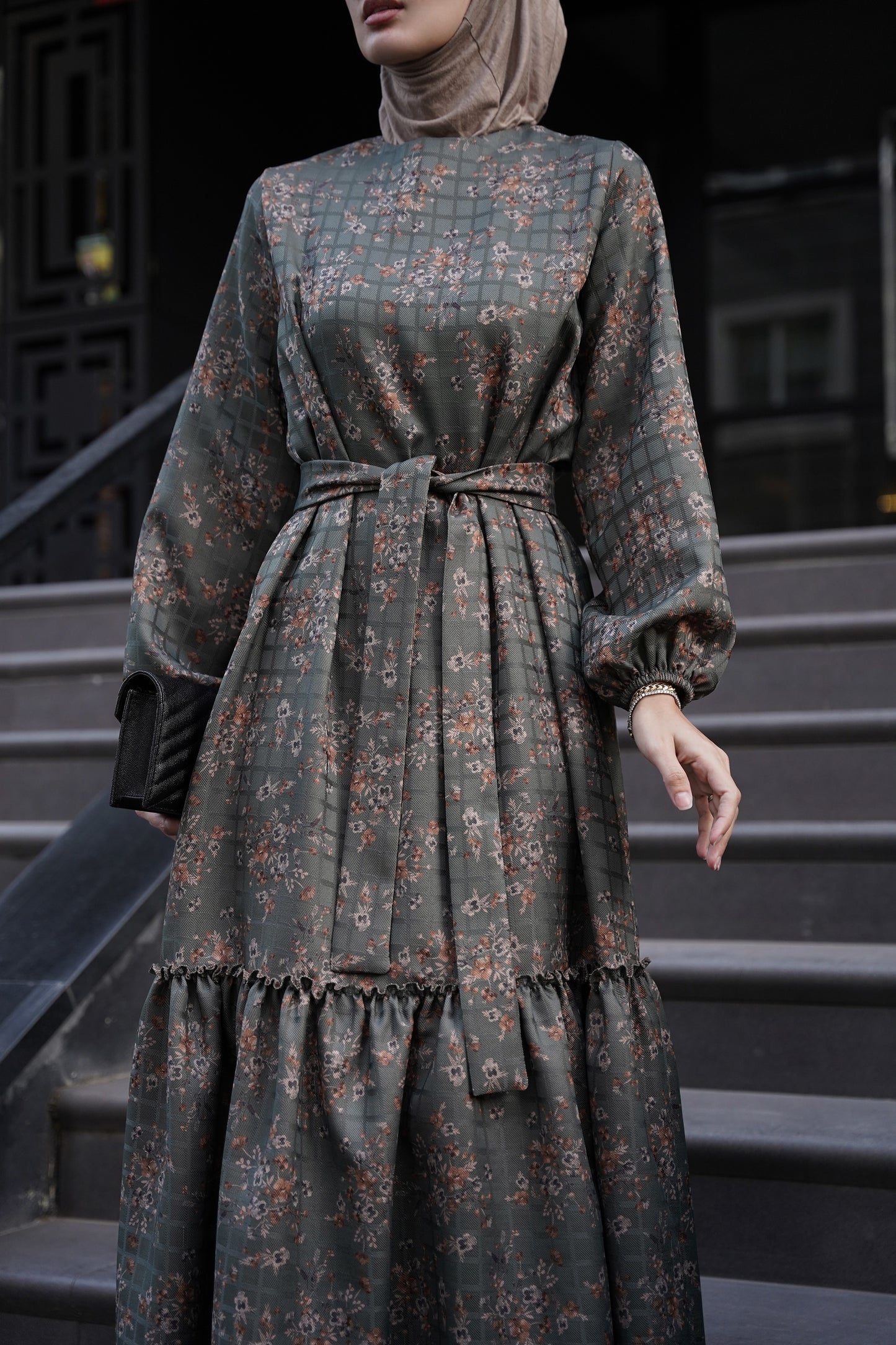 FLORAL SOFT green dress ♡