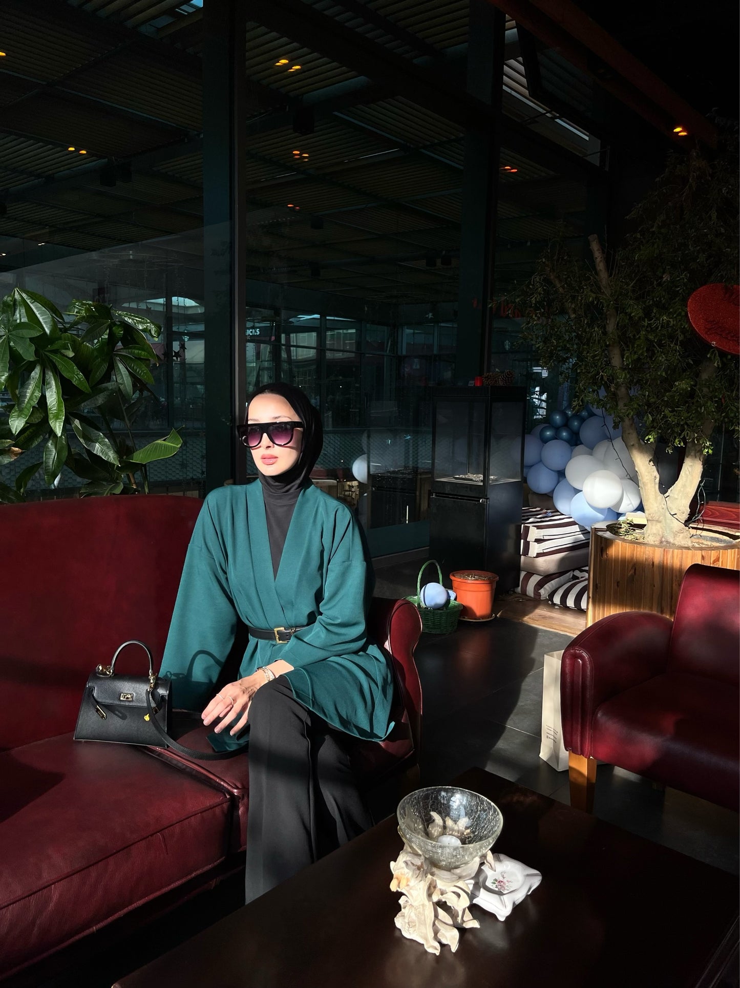 Kuşaklı Zümrüt Yeşili Kimono