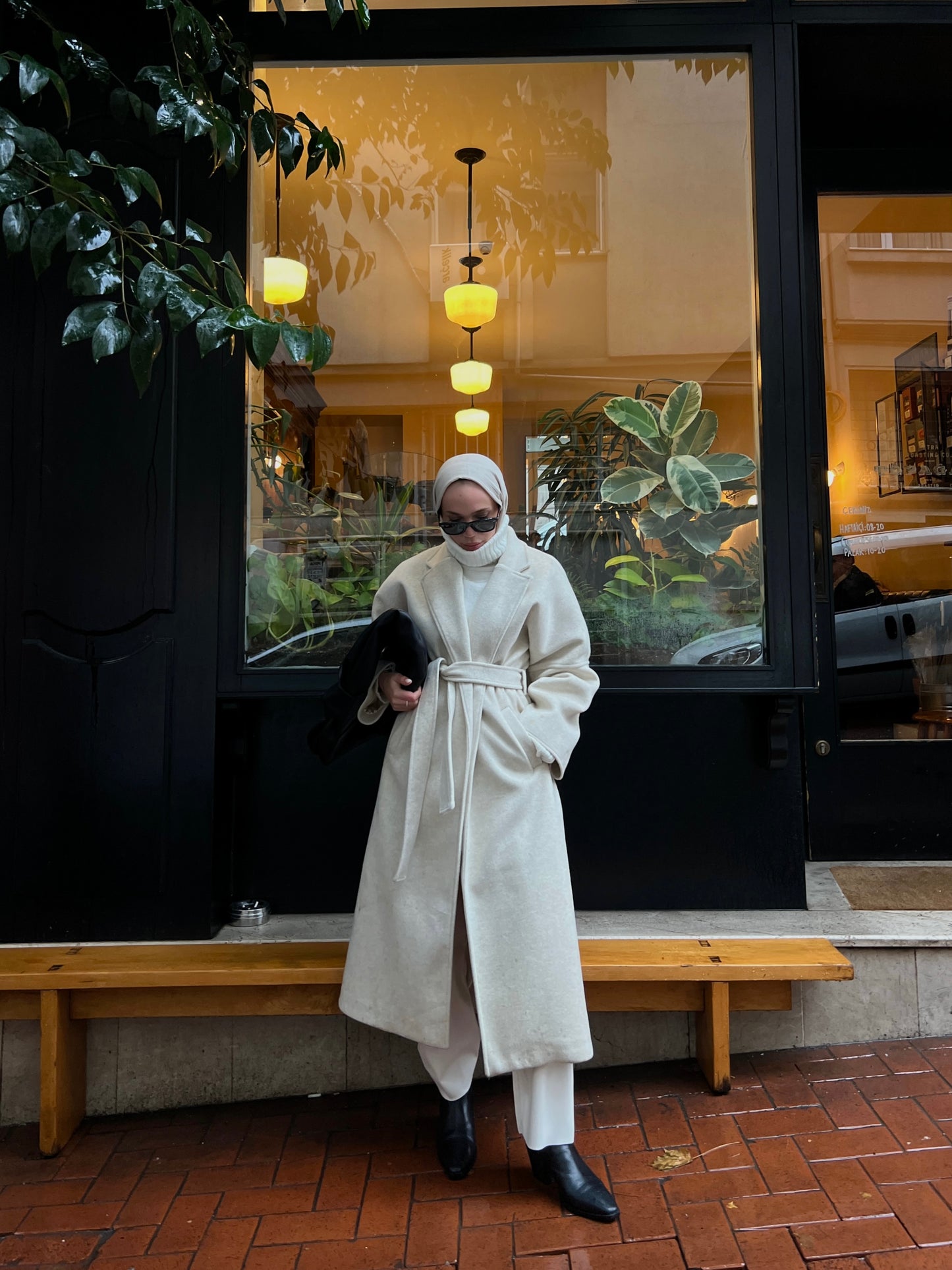 CASHMERE YÜN KARIŞIMLI MAXI KABAN - Bej