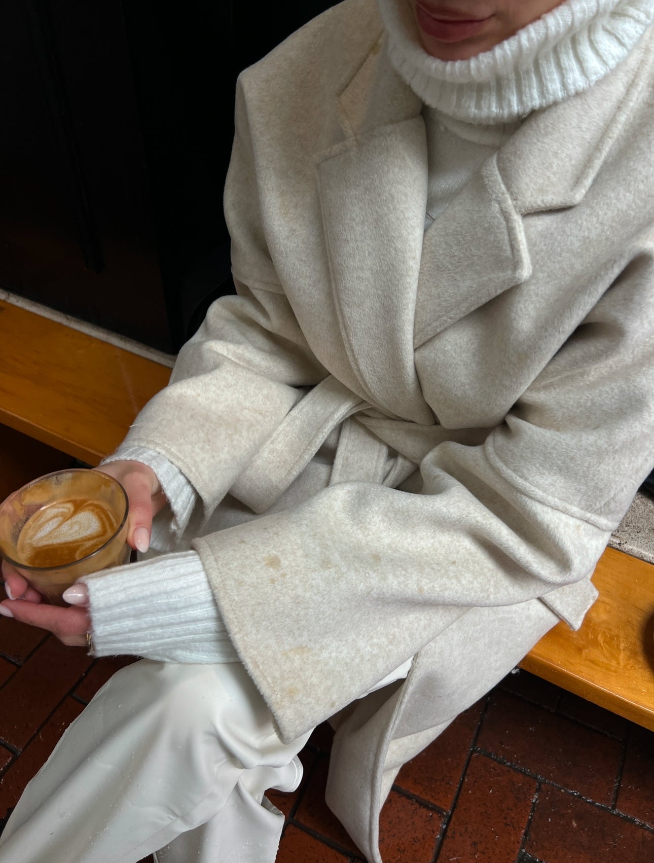 CASHMERE YÜN KARIŞIMLI MAXI KABAN - Bej