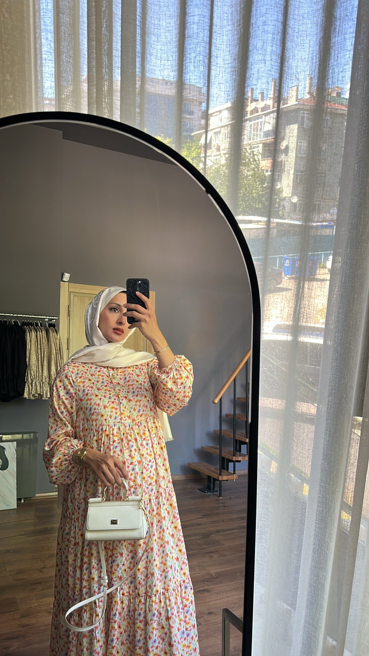 Çiçekli Turuncu Elbise - LIMITED EDITION