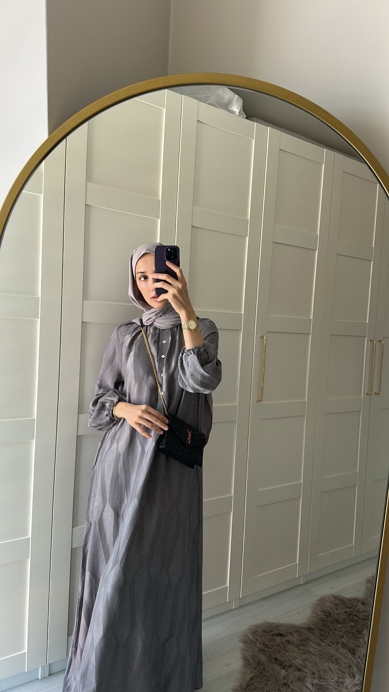 Antrasit Cupro Elbise ♡