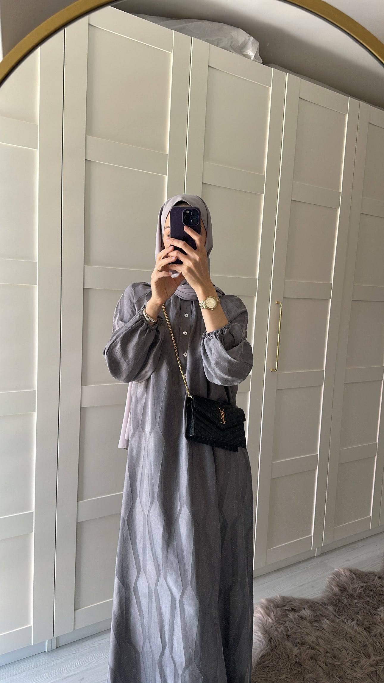 Antrasit Cupro Elbise ♡