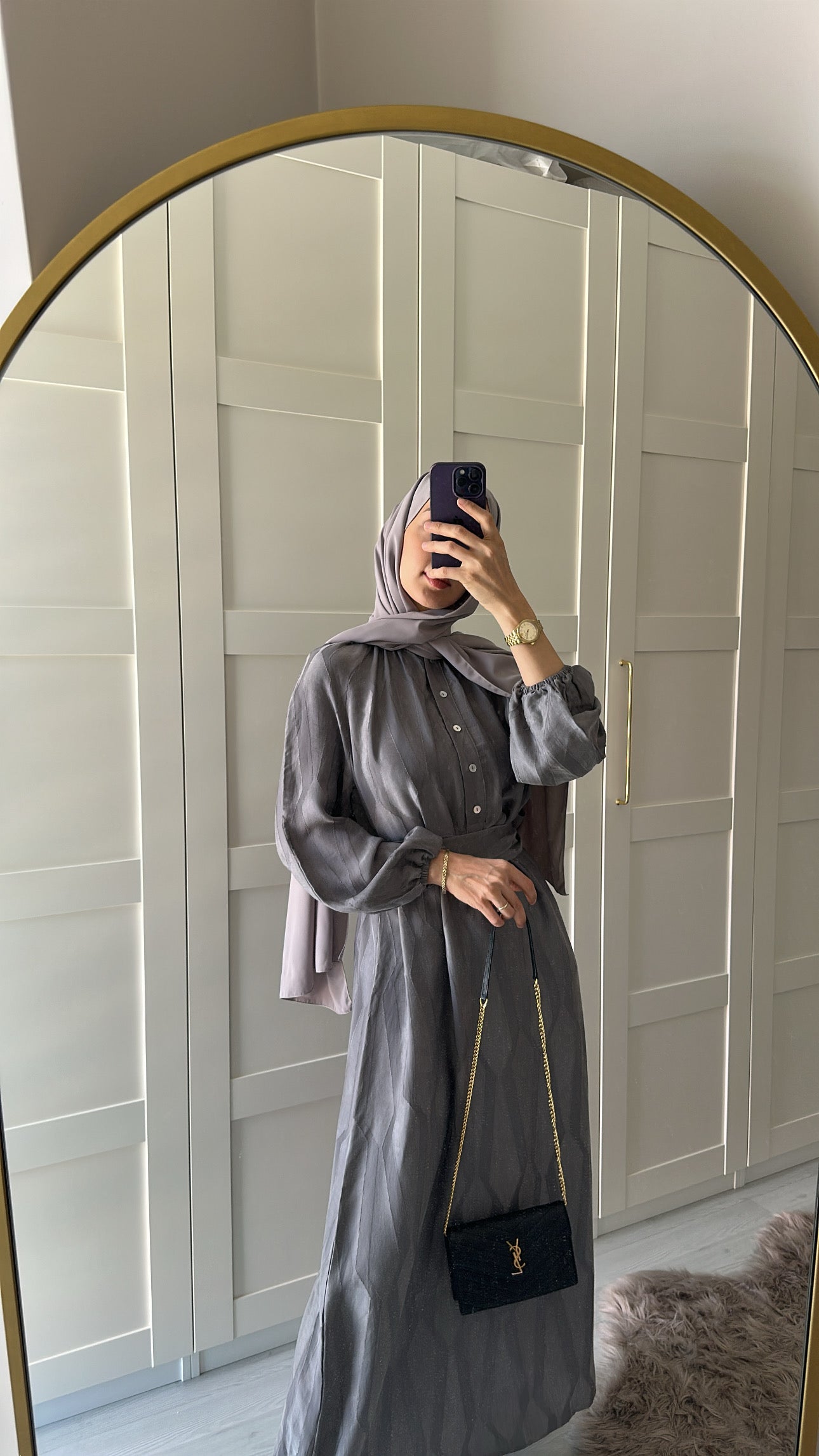 Antrasit Cupro Elbise ♡