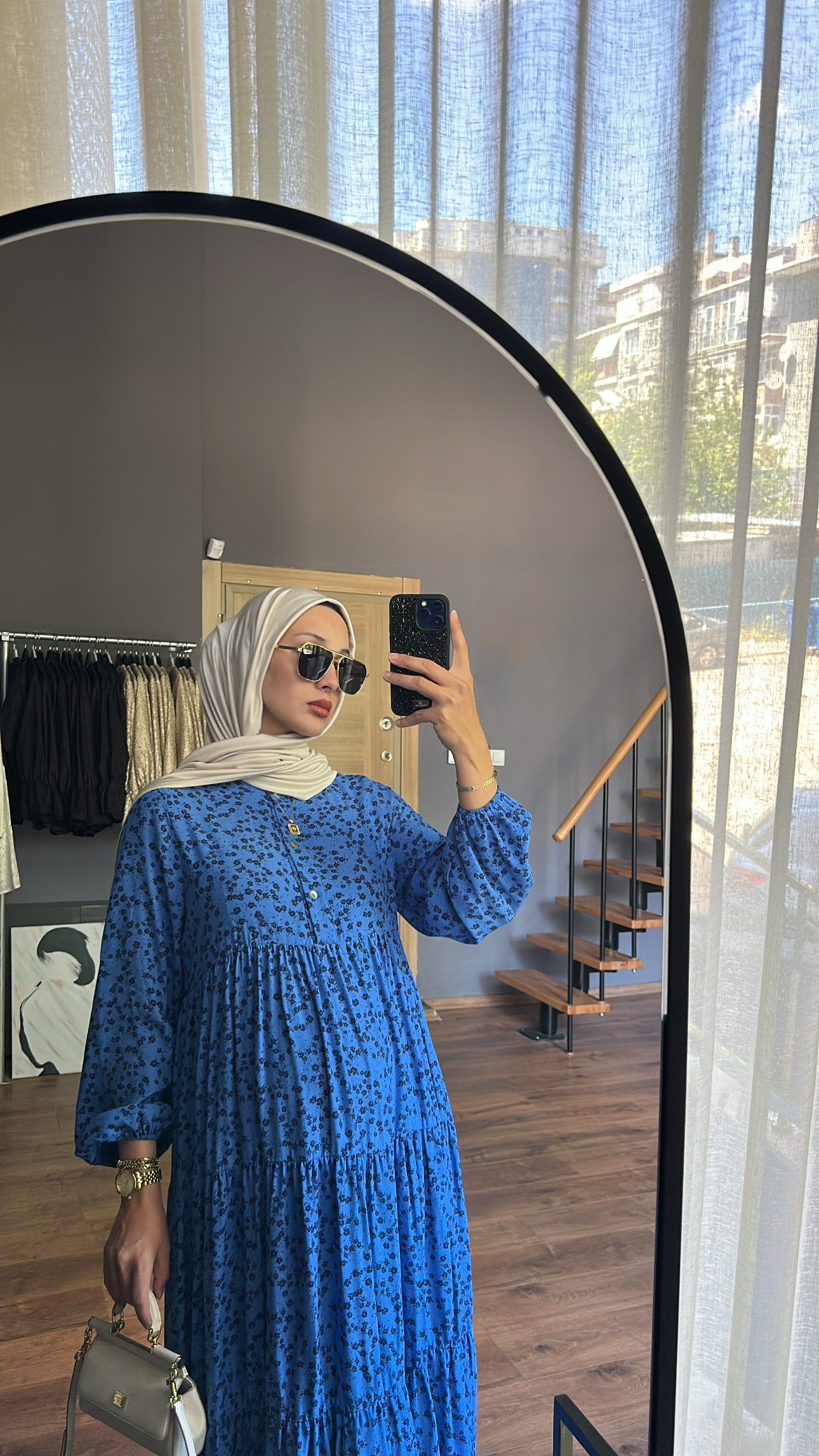 Çiçekli Mavi Elbise - LIMITED EDITION