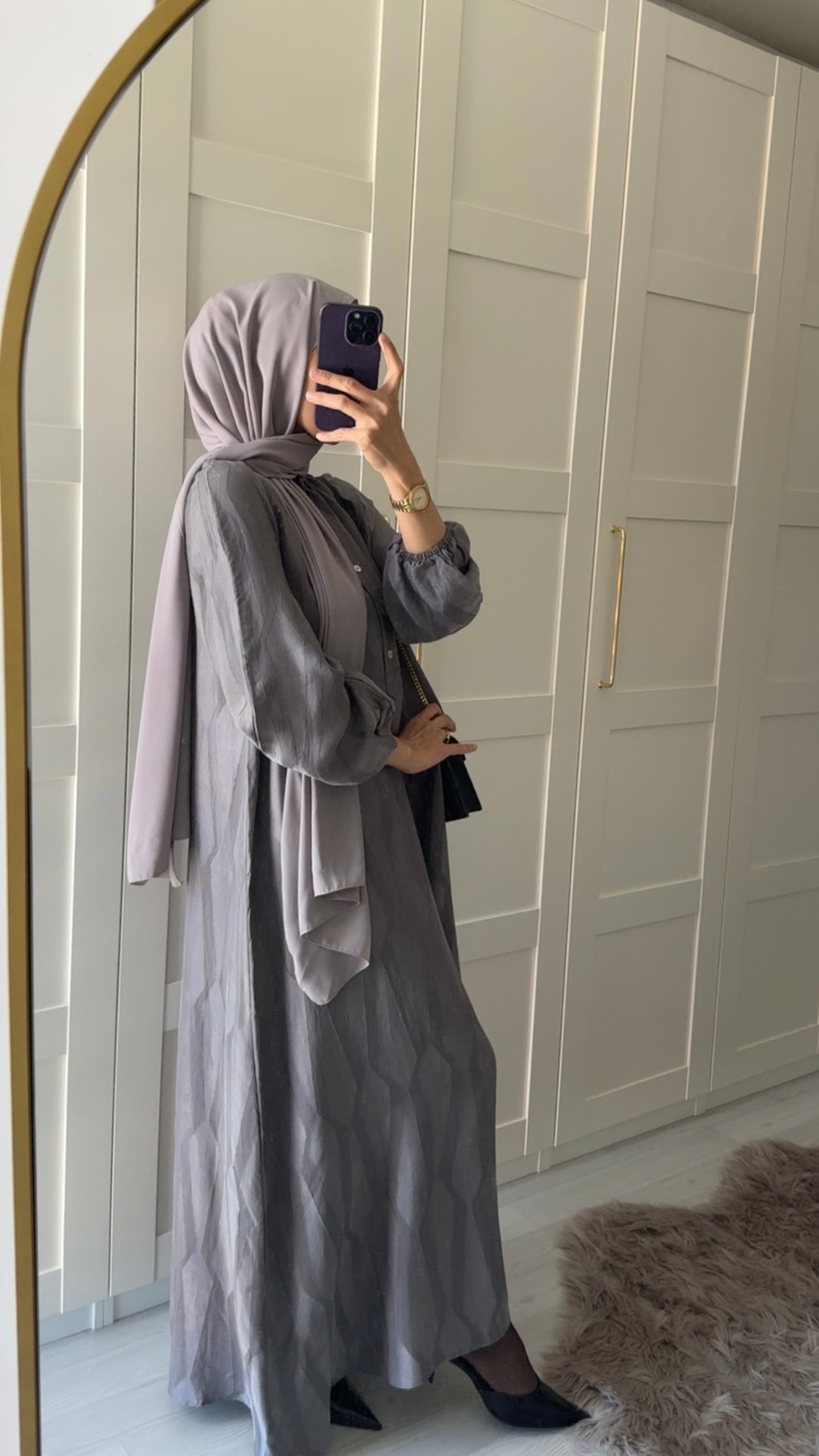 Antrasit Cupro Elbise ♡