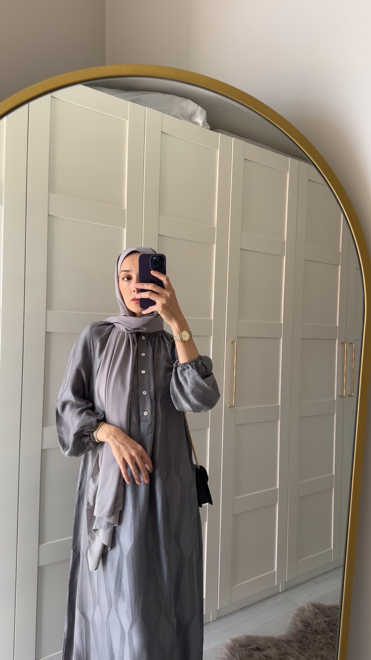 Antrasit Cupro Elbise ♡