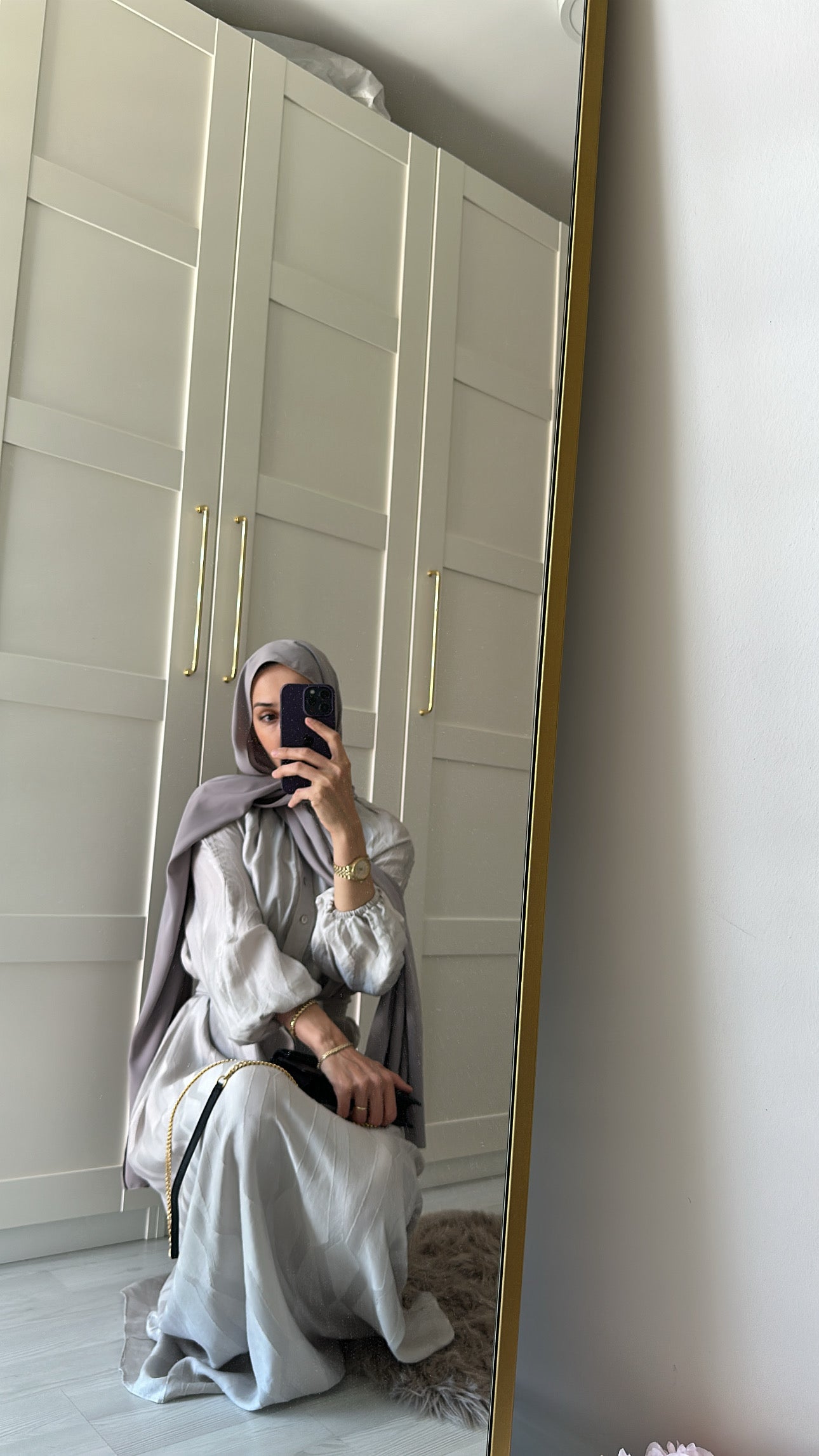 Gümüş Cupro Elbise ♡