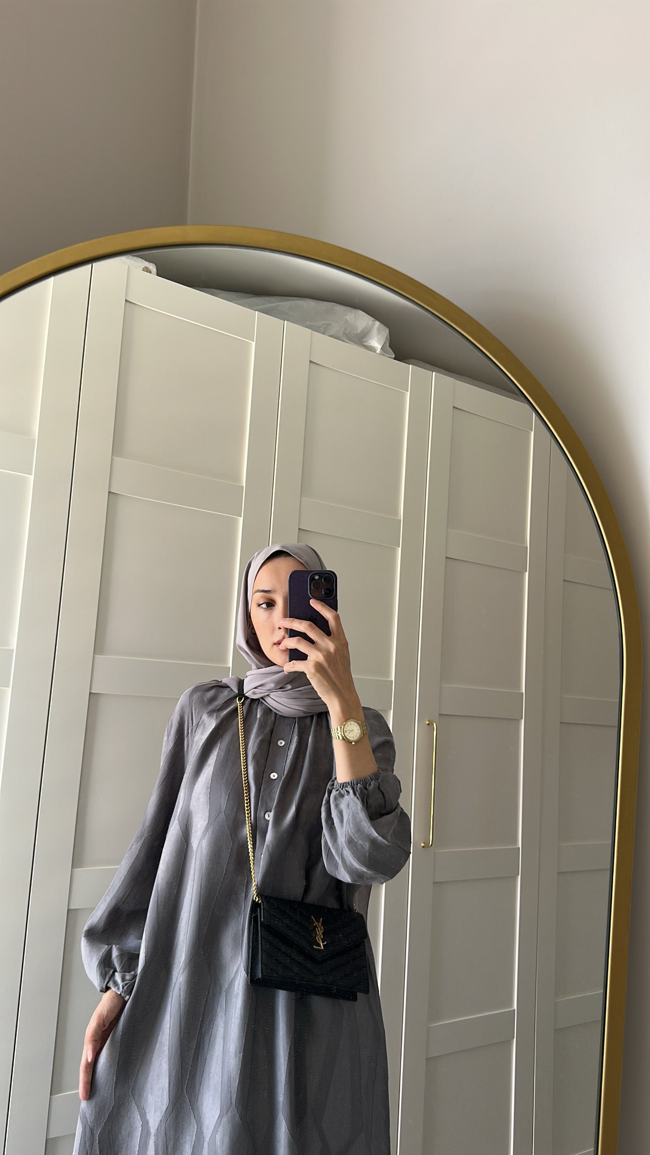 Antrasit Cupro Elbise ♡