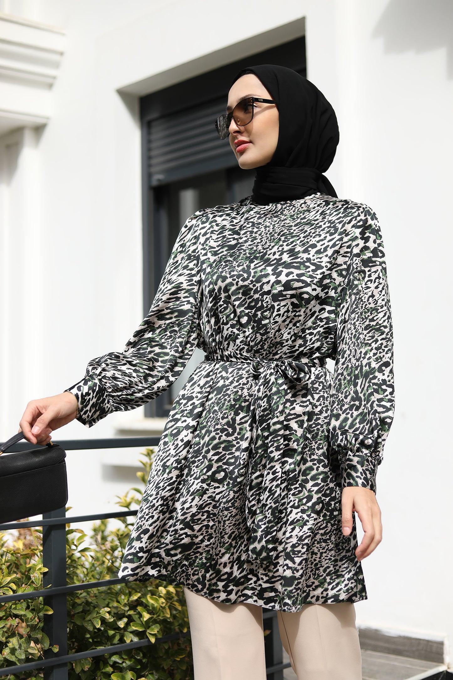 Leopar Karpuz Kol Tunik