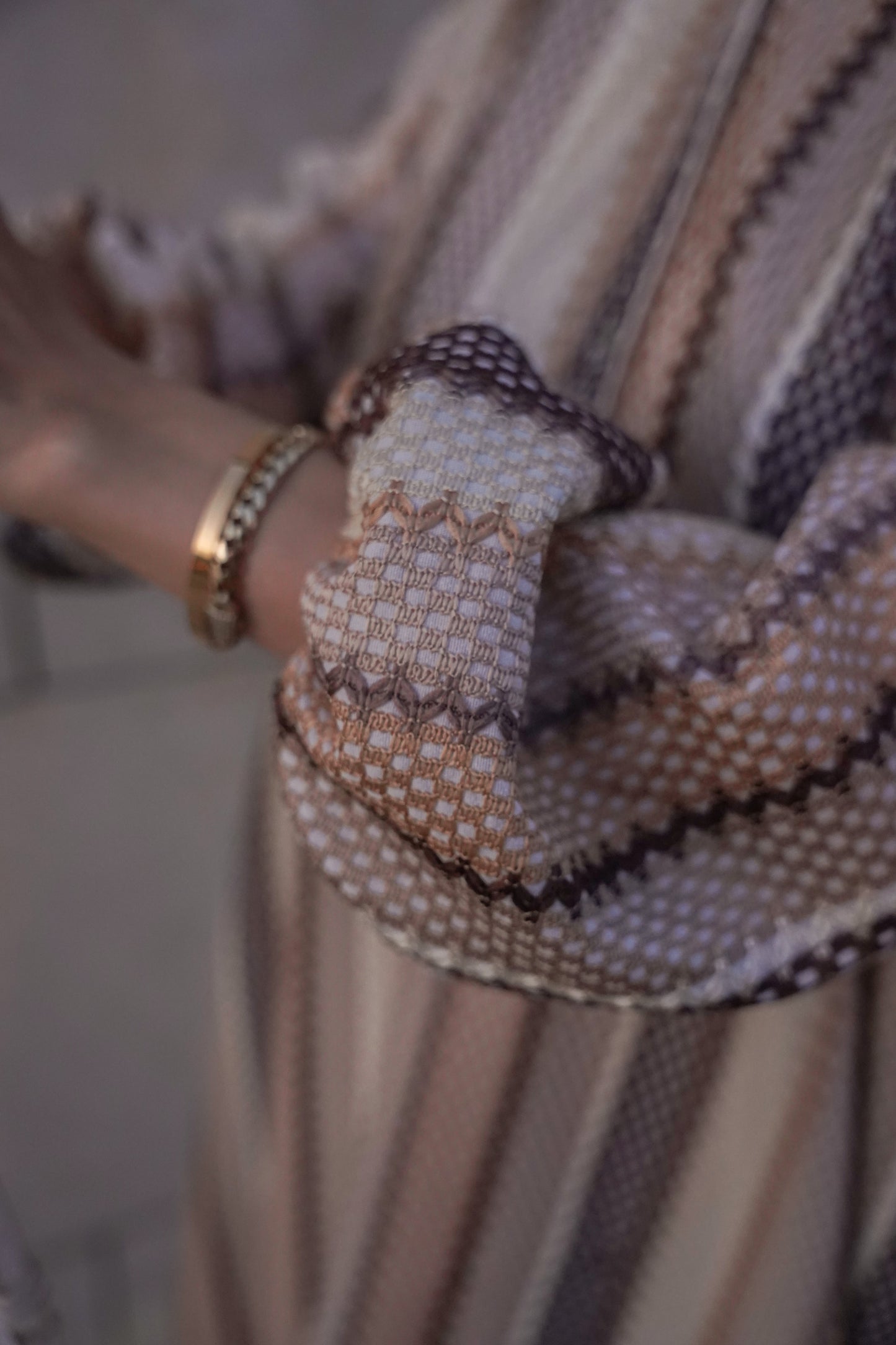 Etnik Desen Kuşaklı Elbise