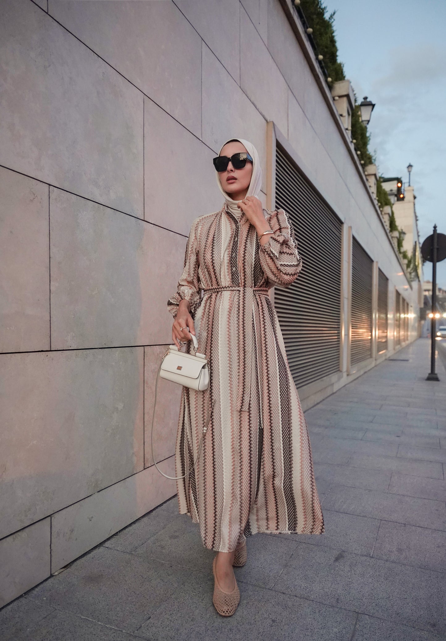 Etnik Desen Kuşaklı Elbise