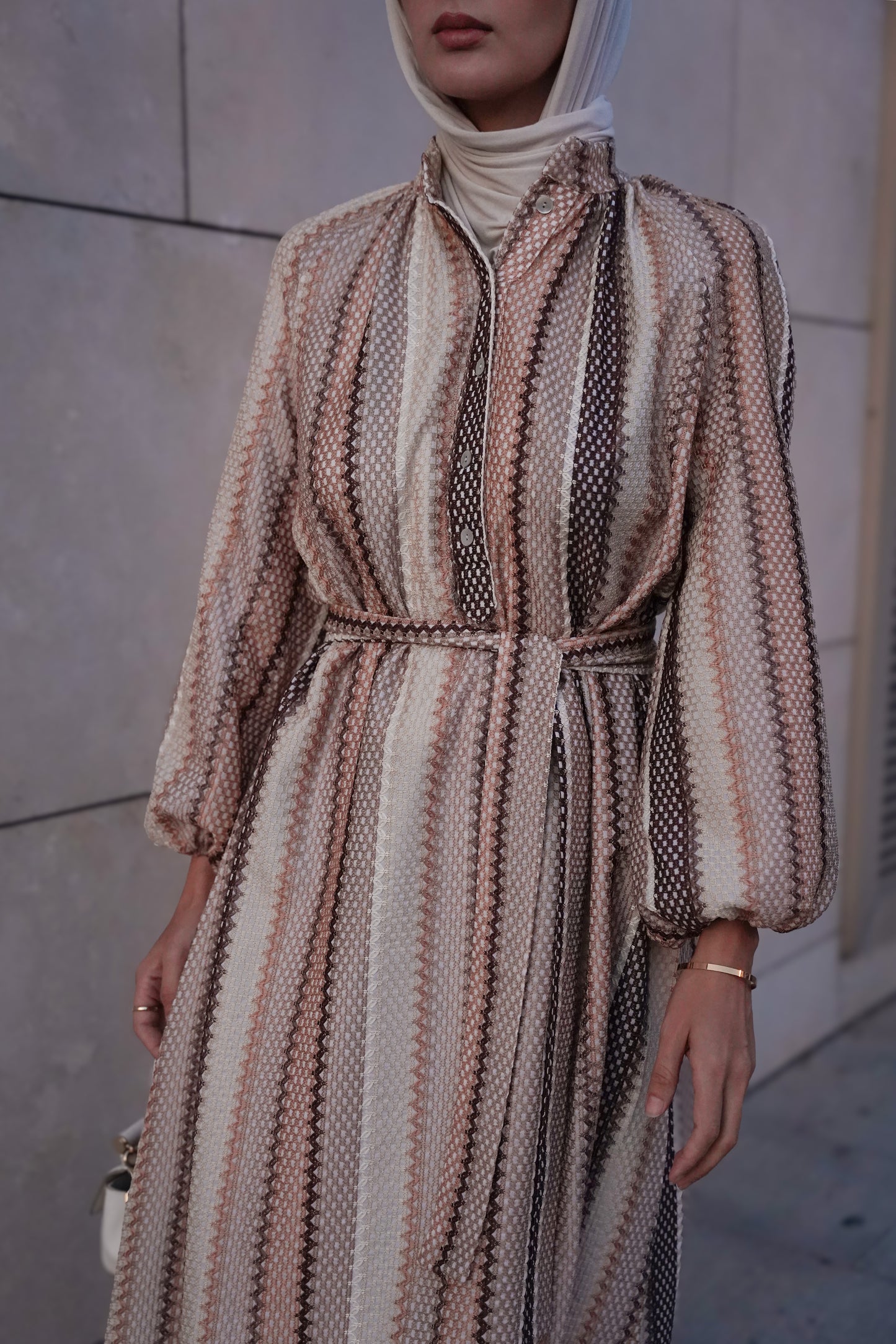 Etnik Desen Kuşaklı Elbise