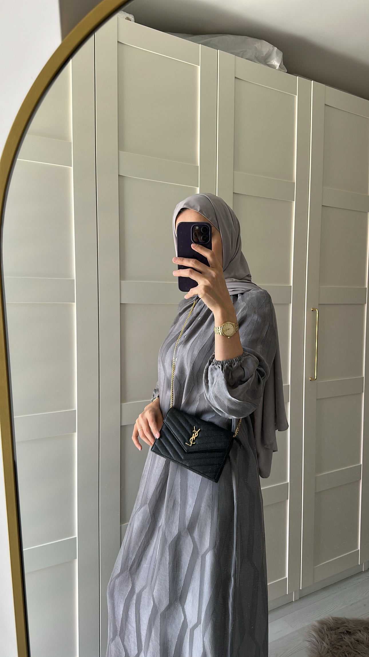 Antrasit Cupro Elbise ♡